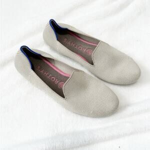 Rothy’s the loafer linen double stitch knit fabric slip on shoes size 8
